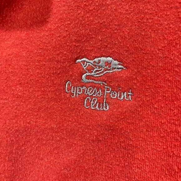 RARE Cypress Point Golf Club Pullover Men's 1/4 Zip Sweater Salmon Size XL - Picture 3 of 16